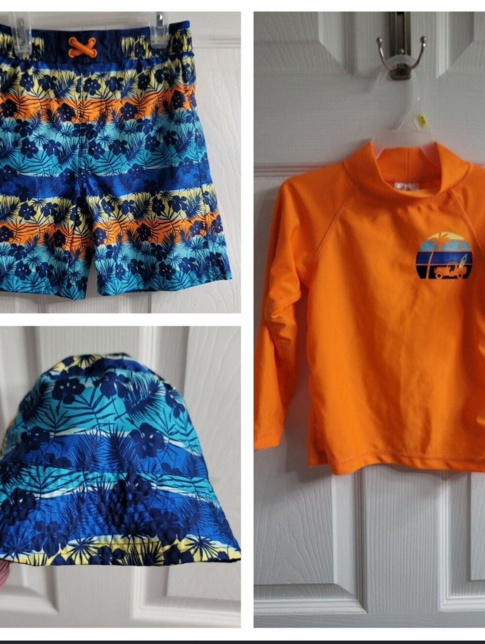 #871 FREE W PURCHASE Bathing Suit Set Hat Shirt and Shorts sz 5